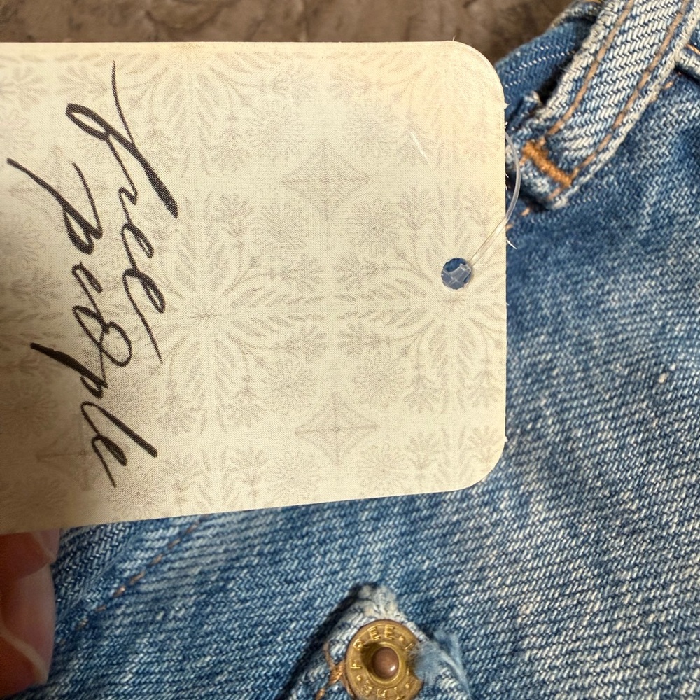 We The Free Good Luck Barrel Jeans NWT Size 26 Mid Rise Wide Leg Horseshoe Denim - Picture 8 of 10